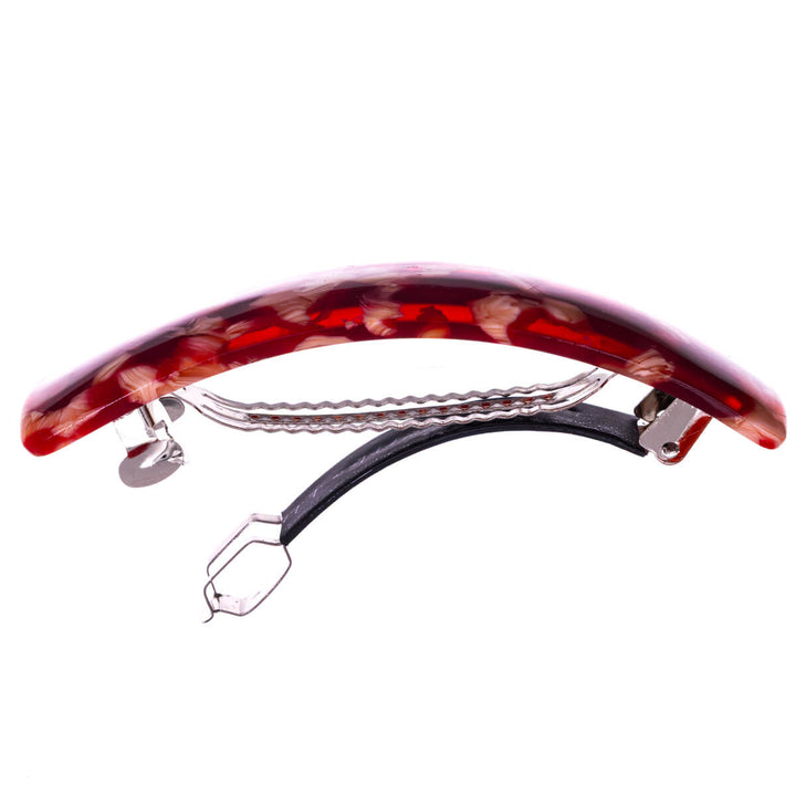 Mönstrad böjd rektangulär hårklämma 9 cm