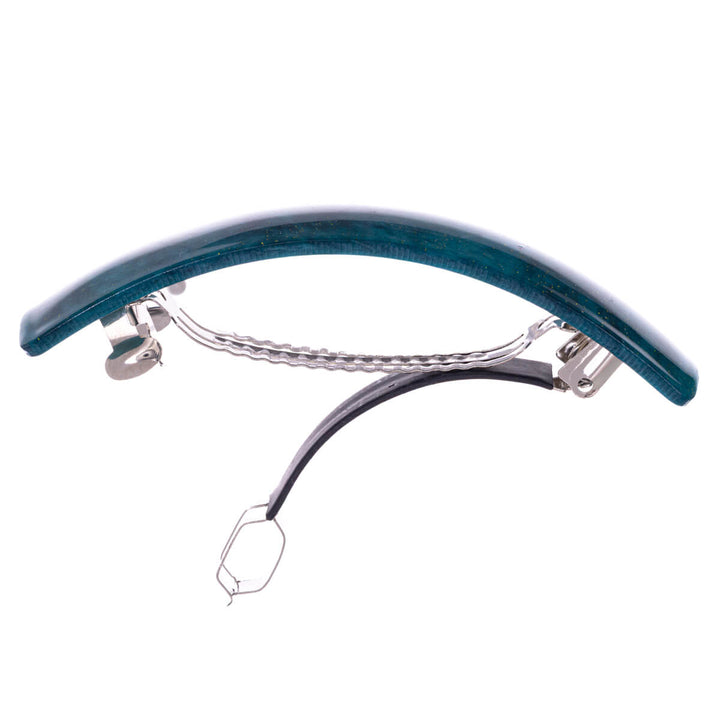 Glittrande böjd rektangulär hårklämma, 9 cm