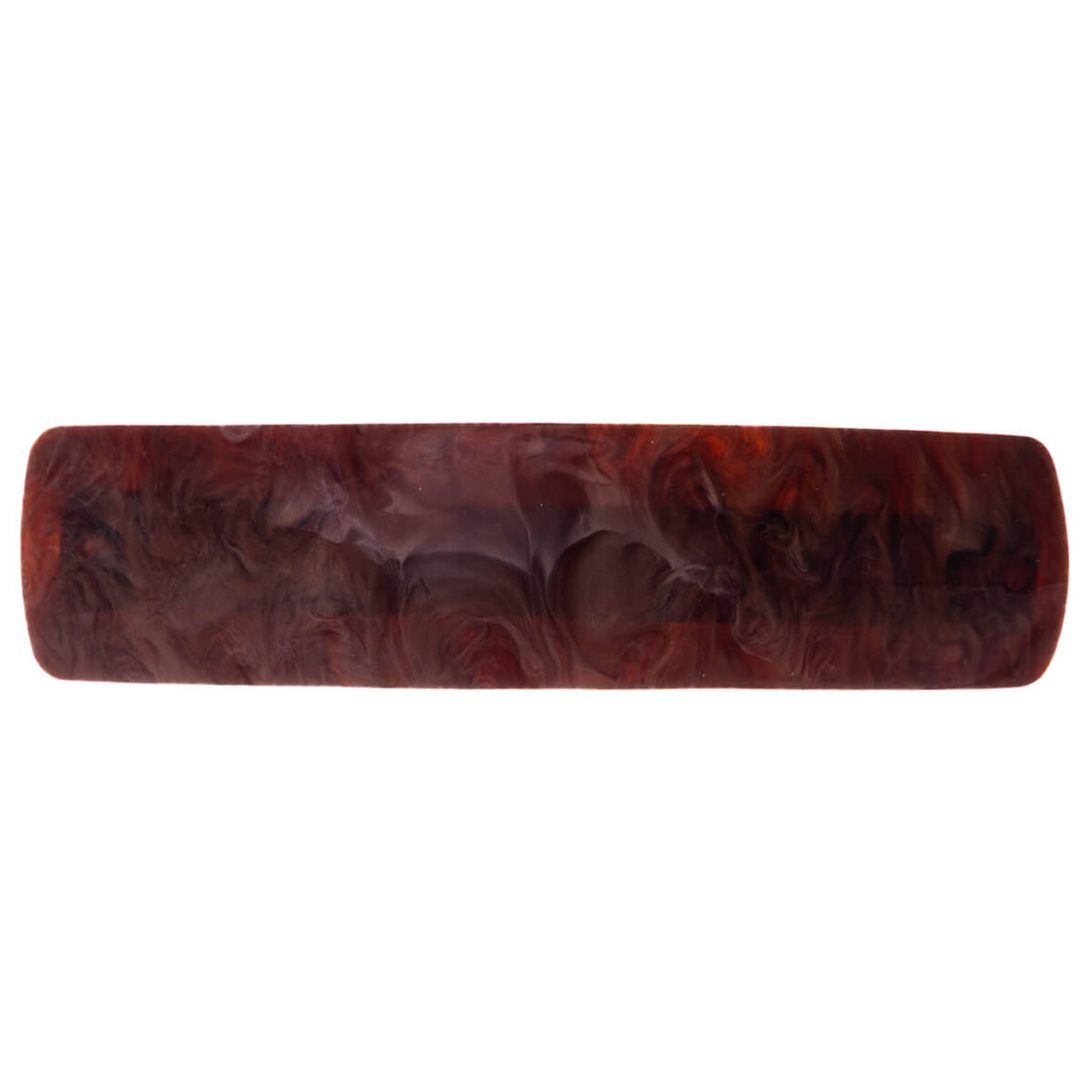 Mönstrad böjd rektangulär hårklämma 9 cm