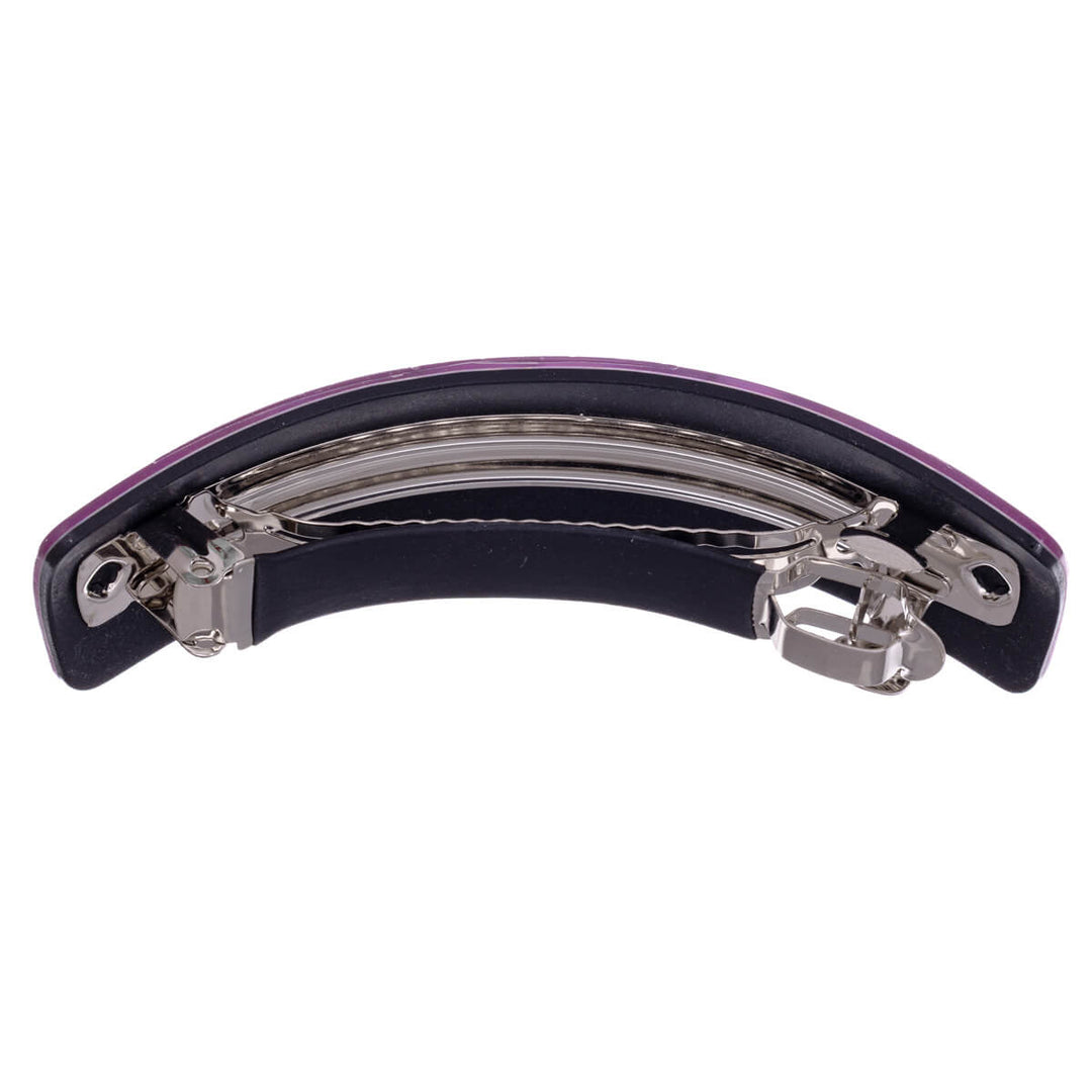 Mönstrad, glittrande, böjd rektangulär hårklämma, 9 cm