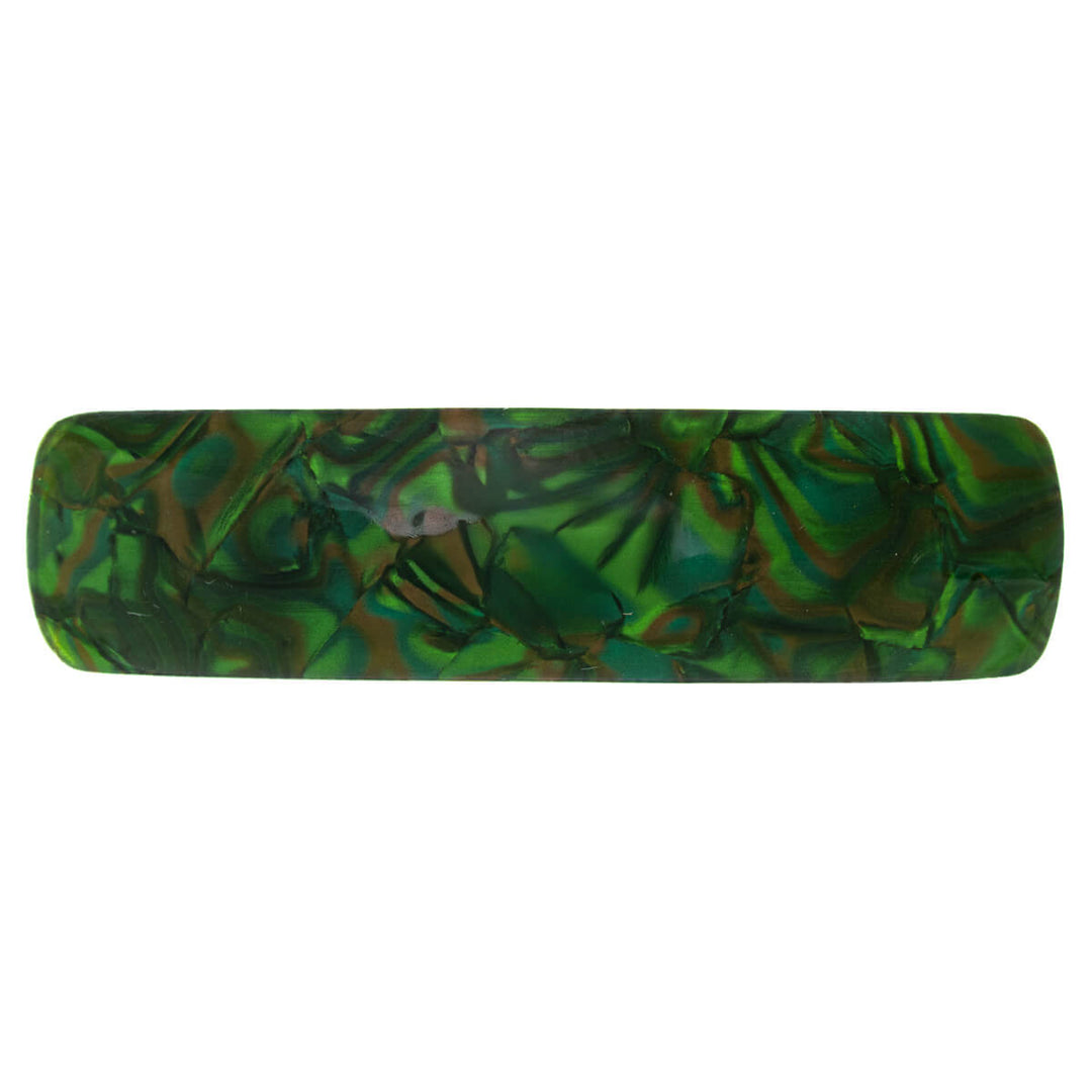 Mönstrad, glittrande, böjd rektangulär hårklämma, 9 cm