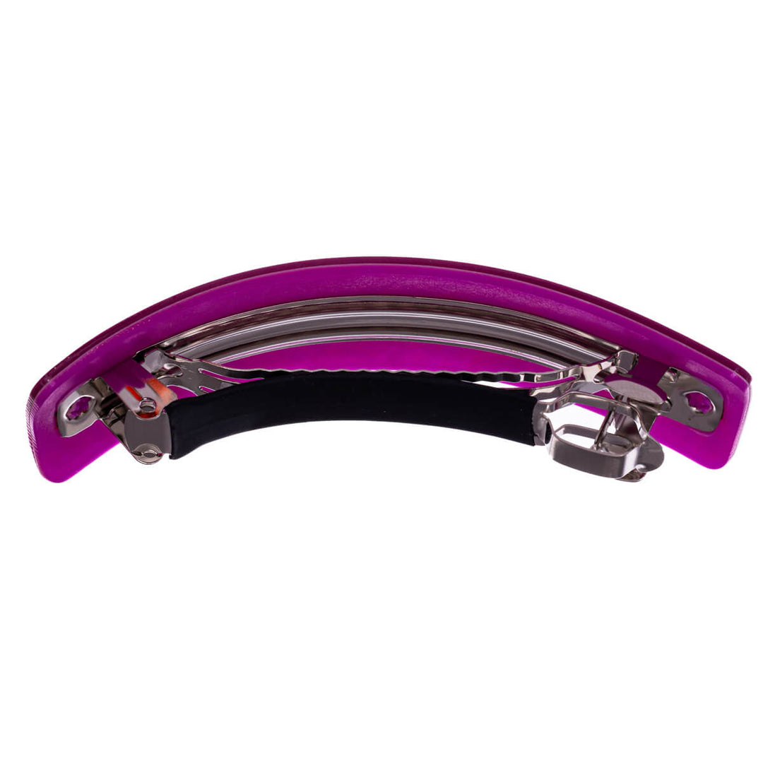 Glittrande mönstrad böjd rektangulär hårklämma 9 cm