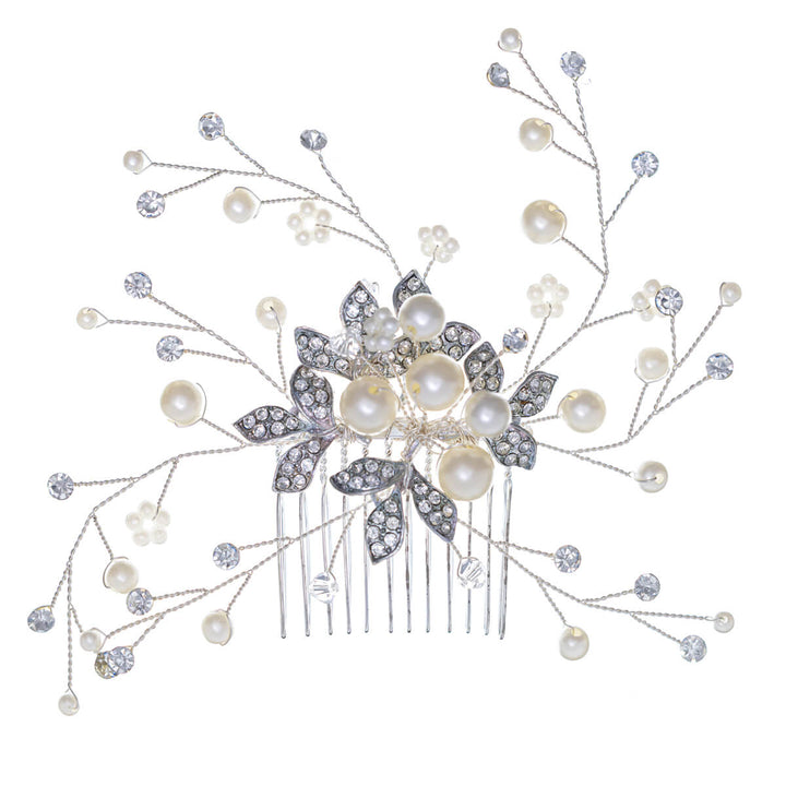 Kammad primula hårsmycke med glasstenar