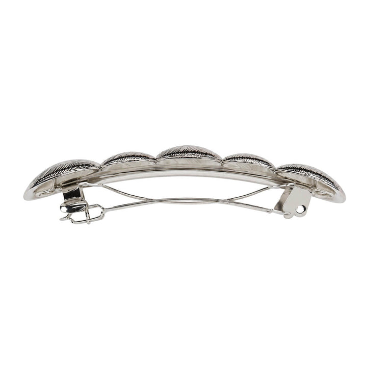 Brushed Metal Hair Clip - Flat Balls