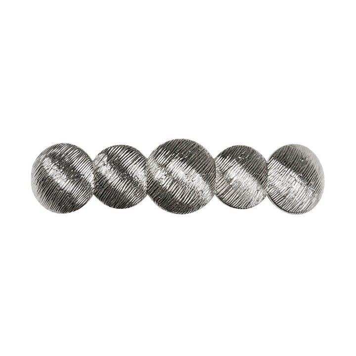 Brushed Metal Hair Clip - Flat Balls
