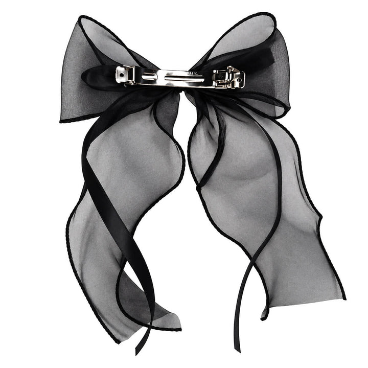 Lightweight, lace-like hair bow with a clasp