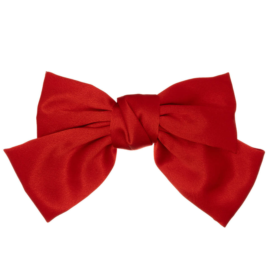 Monochrome satin hair bow tie hair clip 20cm