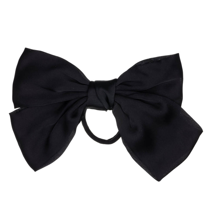 Monochrome satin hair bow tie hair bow 21cm