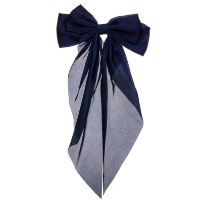 Long monochrome hair bow tie hair clip