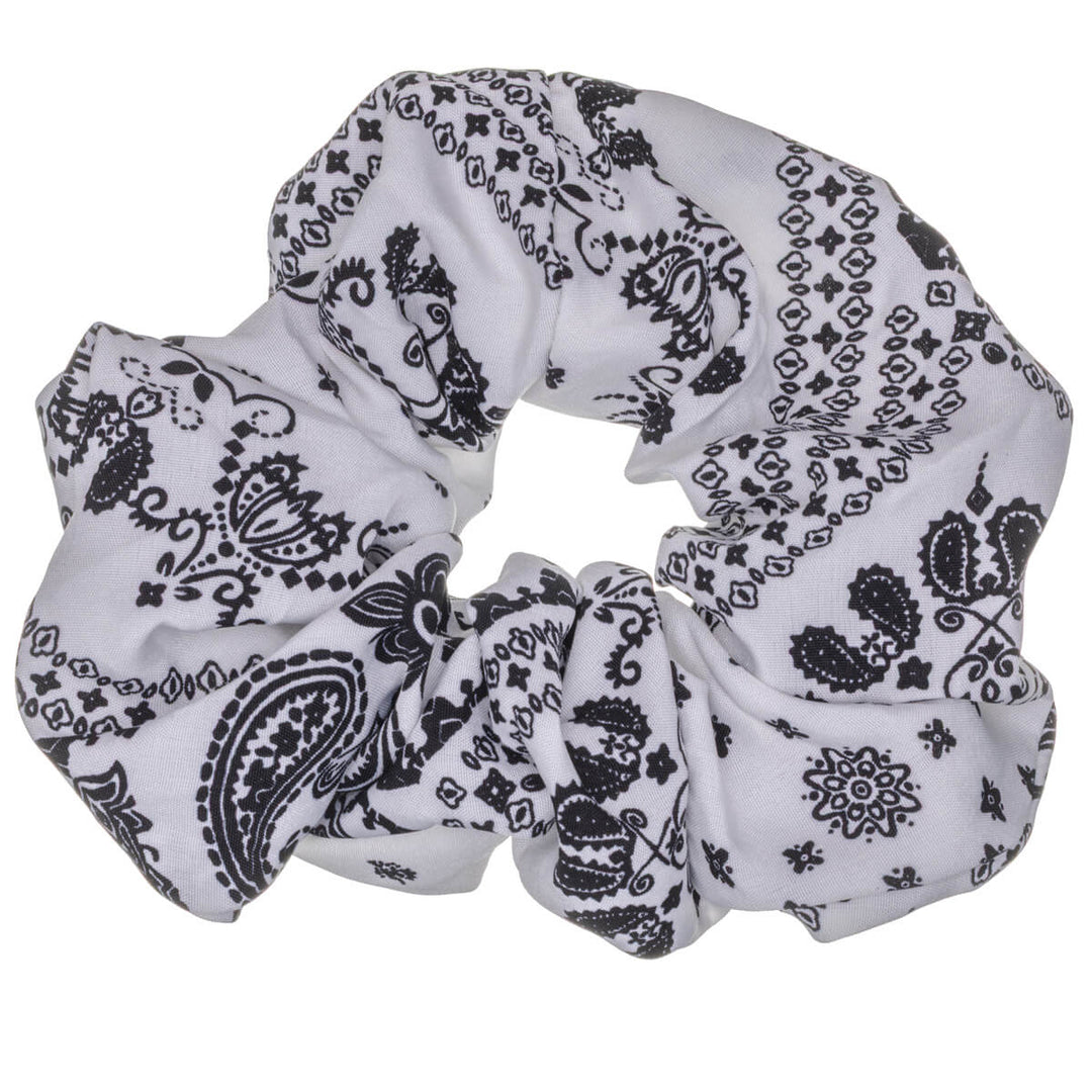 Paisley-scrunchie – stor och fluffig, 14 cm