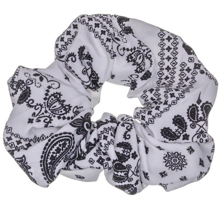Paisley-scrunchie – stor och fluffig, 14 cm