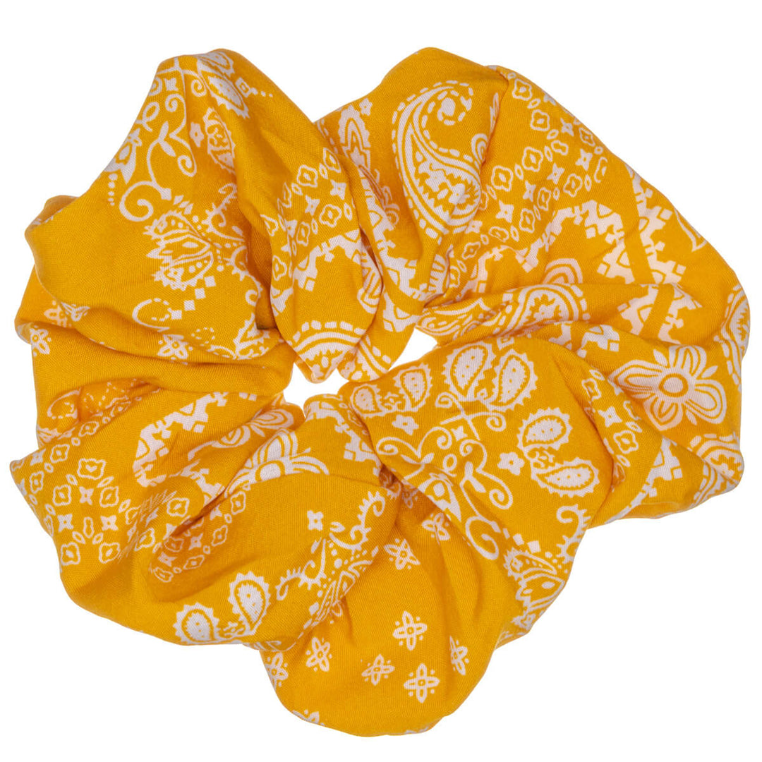 Paisley-scrunchie – stor och fluffig, 14 cm