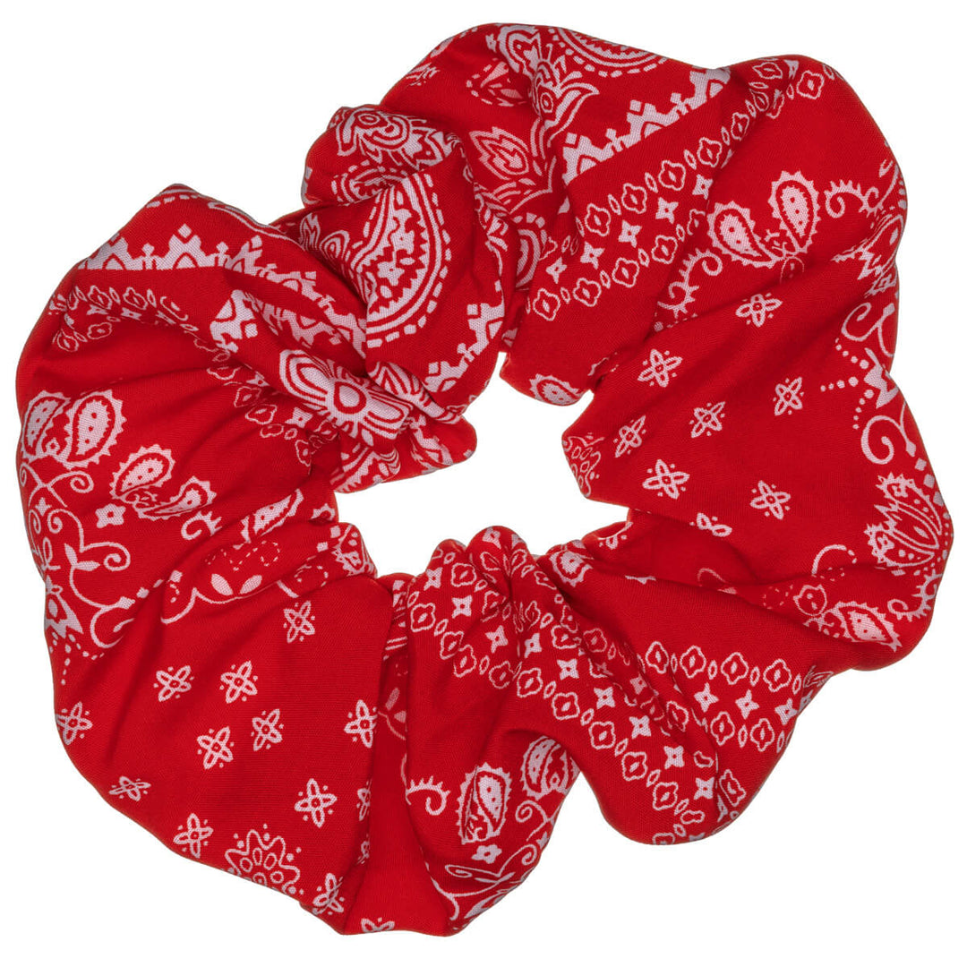 Paisley-scrunchie – stor och fluffig, 14 cm