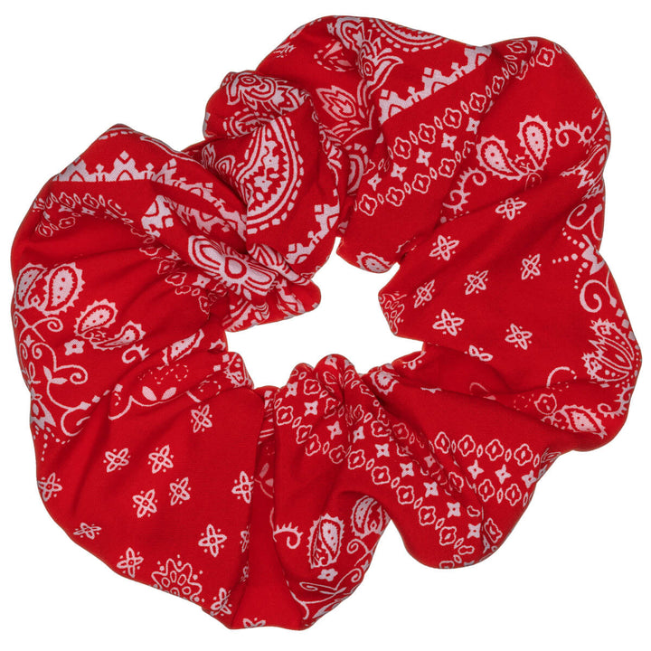 Paisley-scrunchie – stor och fluffig, 14 cm