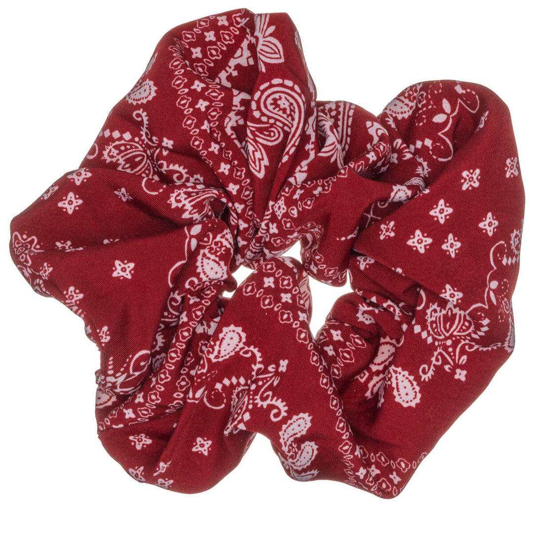 Paisley-scrunchie – stor och fluffig, 14 cm