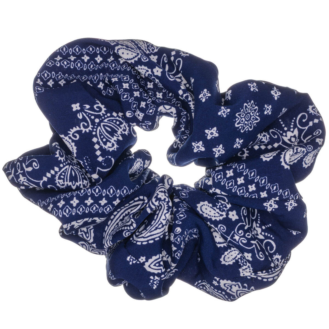 Paisley-scrunchie – stor och fluffig, 14 cm