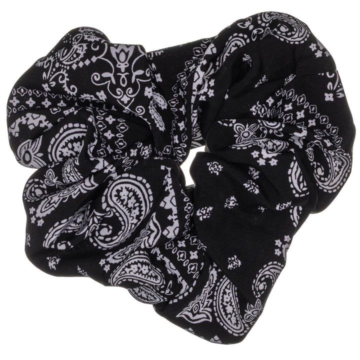 Paisley-scrunchie – stor och fluffig, 14 cm
