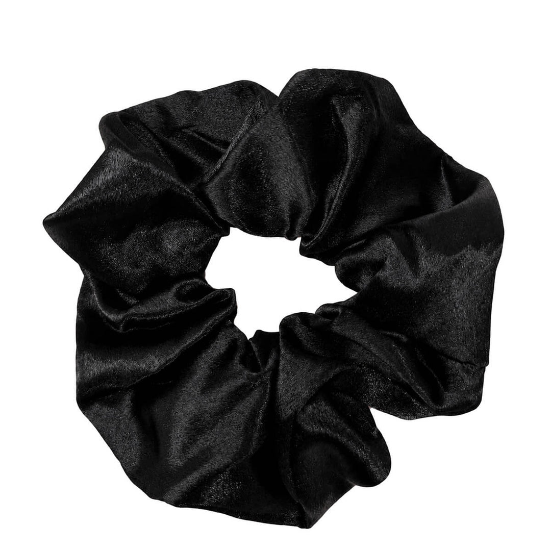 Shiny satin scrunchie hair donut – large & soft, 14 cm