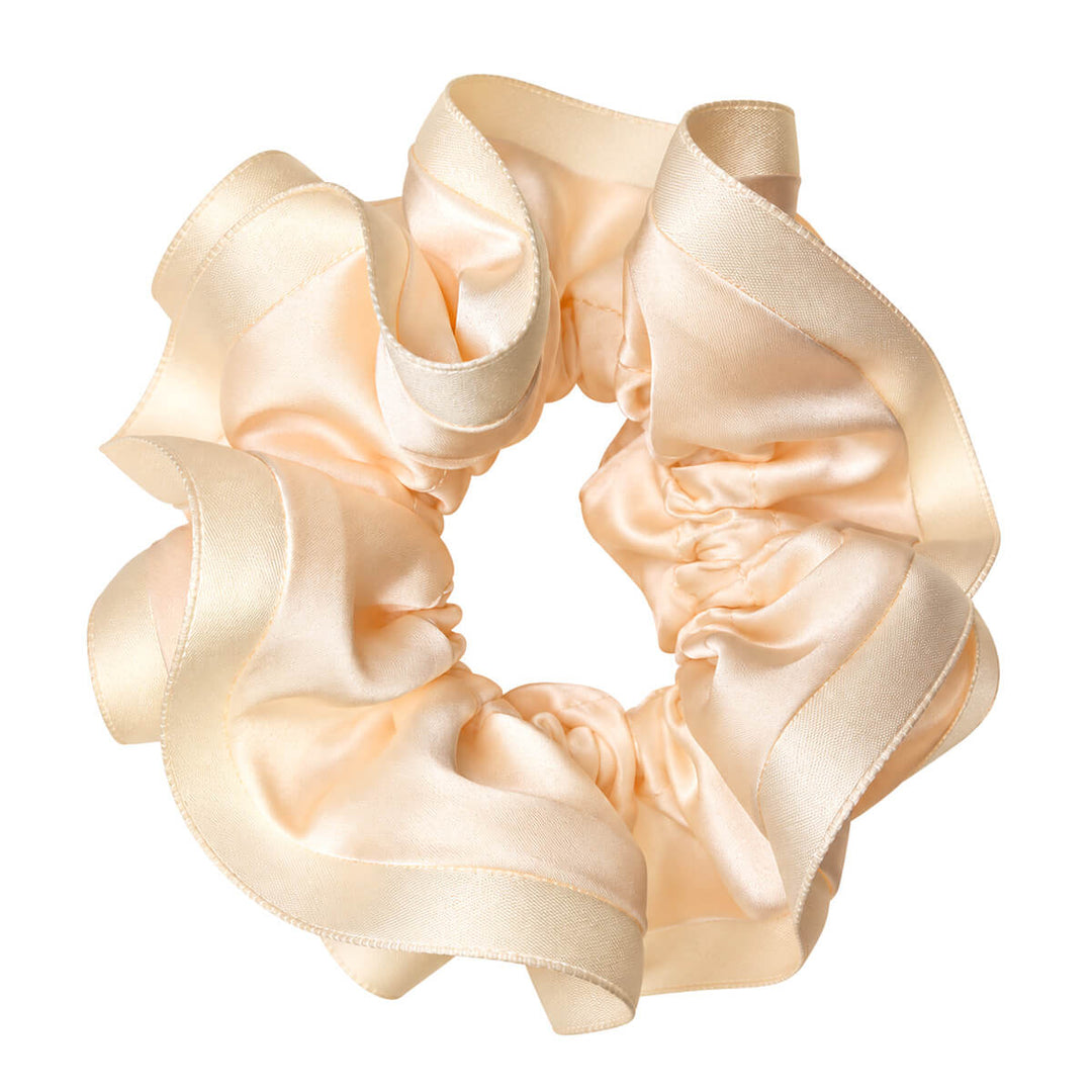 Two-piece satin scrunchie hair donut – large &amp; soft, 13 cm