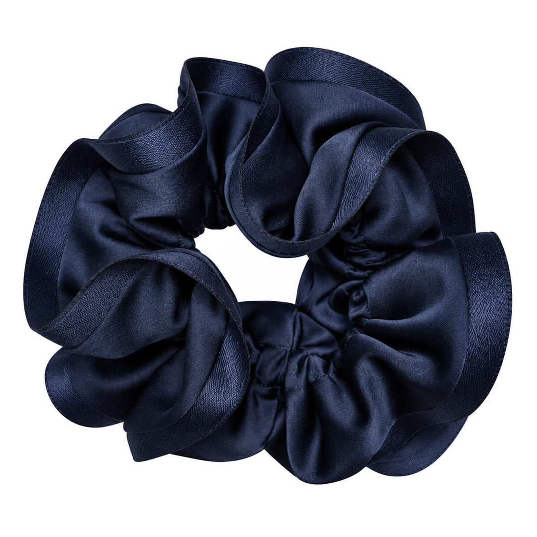 Two-piece satin scrunchie hair donut – large &amp; soft, 13 cm