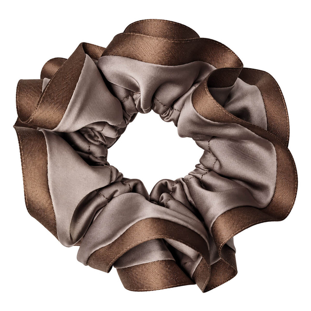Two-piece satin scrunchie hair donut – large &amp; soft, 13 cm