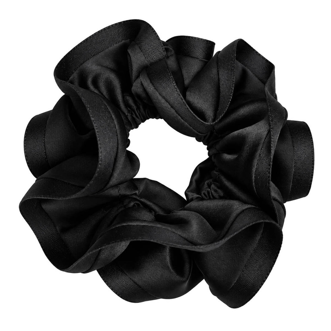 Two-piece satin scrunchie hair donut – large &amp; soft, 13 cm