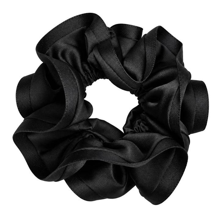 Two-piece satin scrunchie hair donut – large &amp; soft, 13 cm
