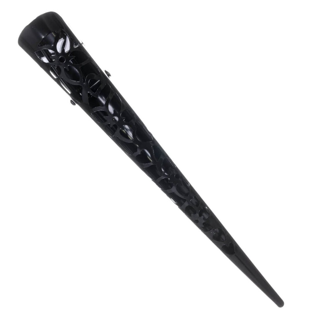 Narrow, long hair clip with a floral pattern – Barette 12.5 cm
