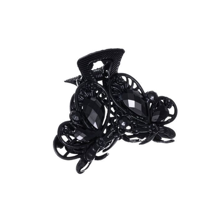 Metal shark tooth black hair clip 4,6cm