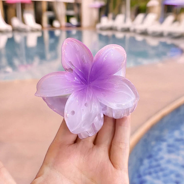 Plumeria hajtand blomma hårspänne 8cm