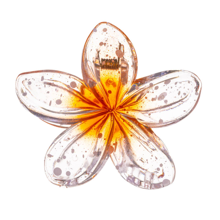 Plumeria hajtand blomma hårspänne 8cm
