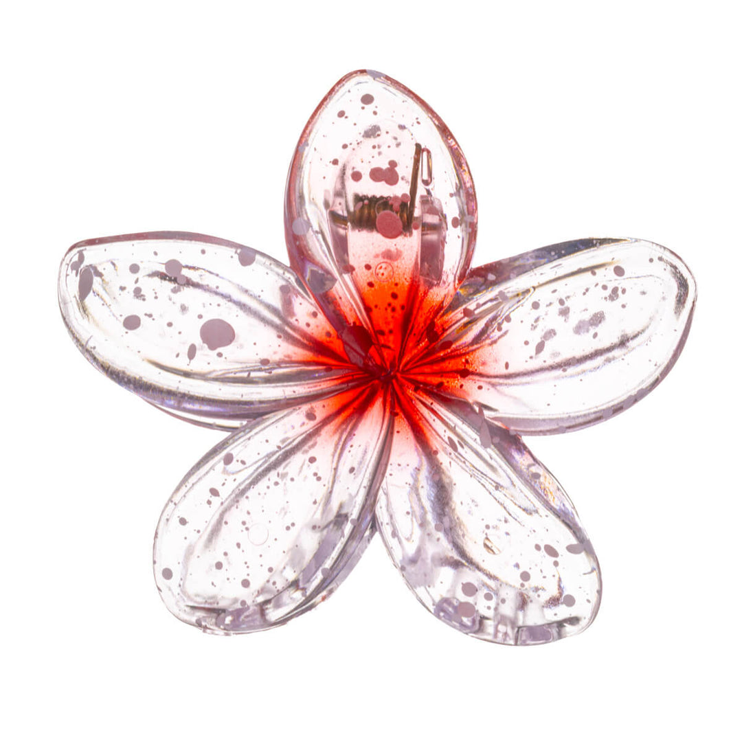 Plumeria hajtand blomma hårspänne 8cm