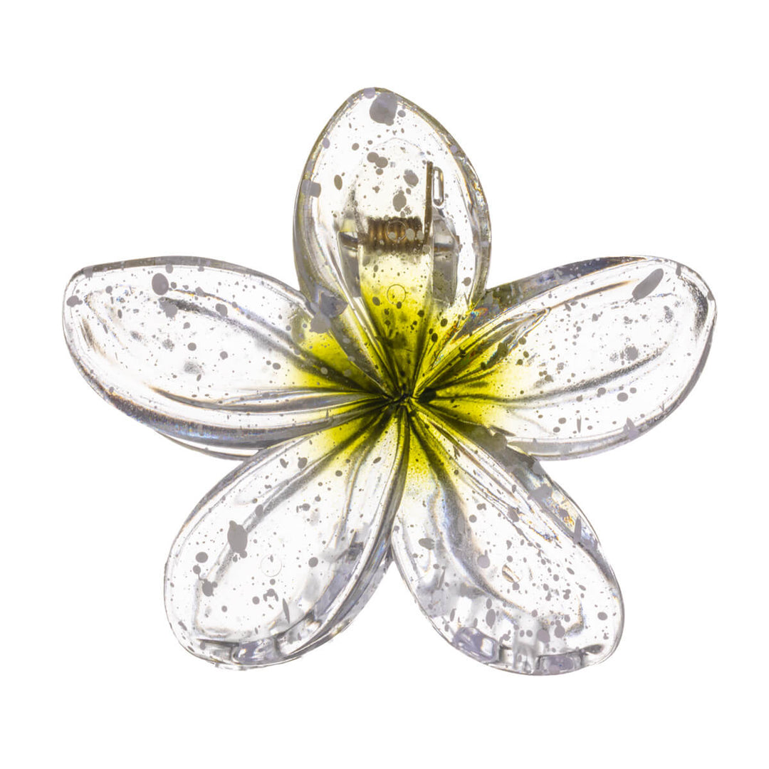 Plumeria hajtand blomma hårspänne 8cm