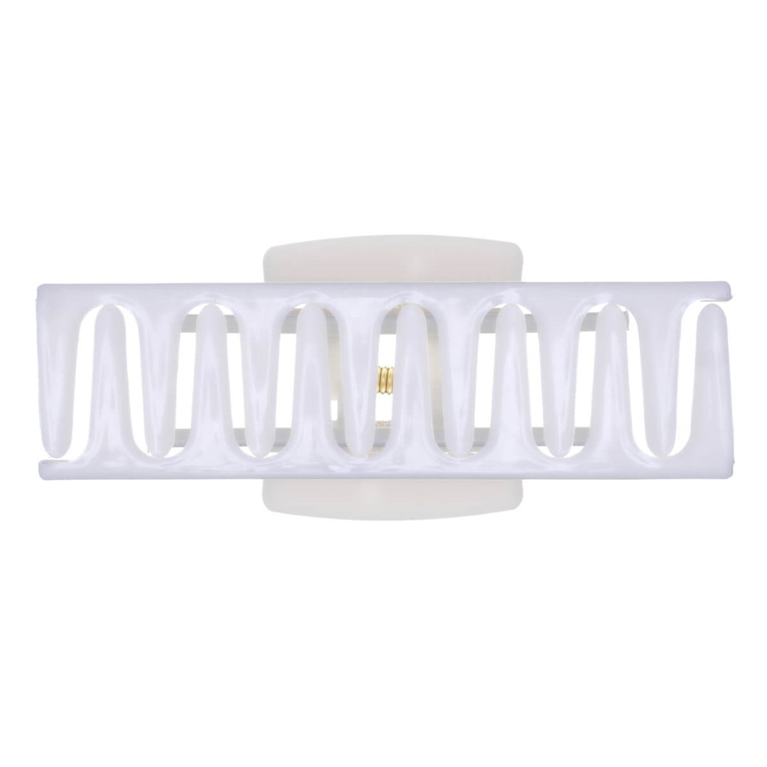 Rectangular hair clip, flexible plastic shark tooth, 10 cm