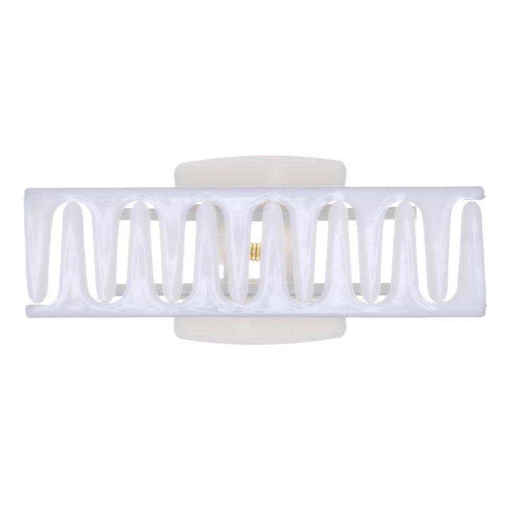 Rectangular hair clip, flexible plastic shark tooth, 10 cm