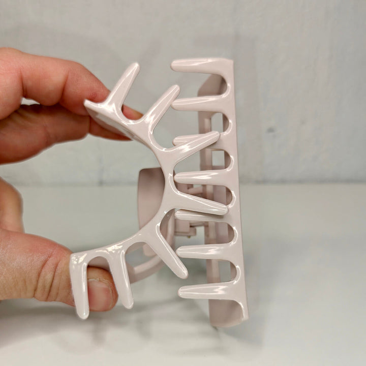 Rectangular hair clip, flexible plastic shark tooth, 10 cm