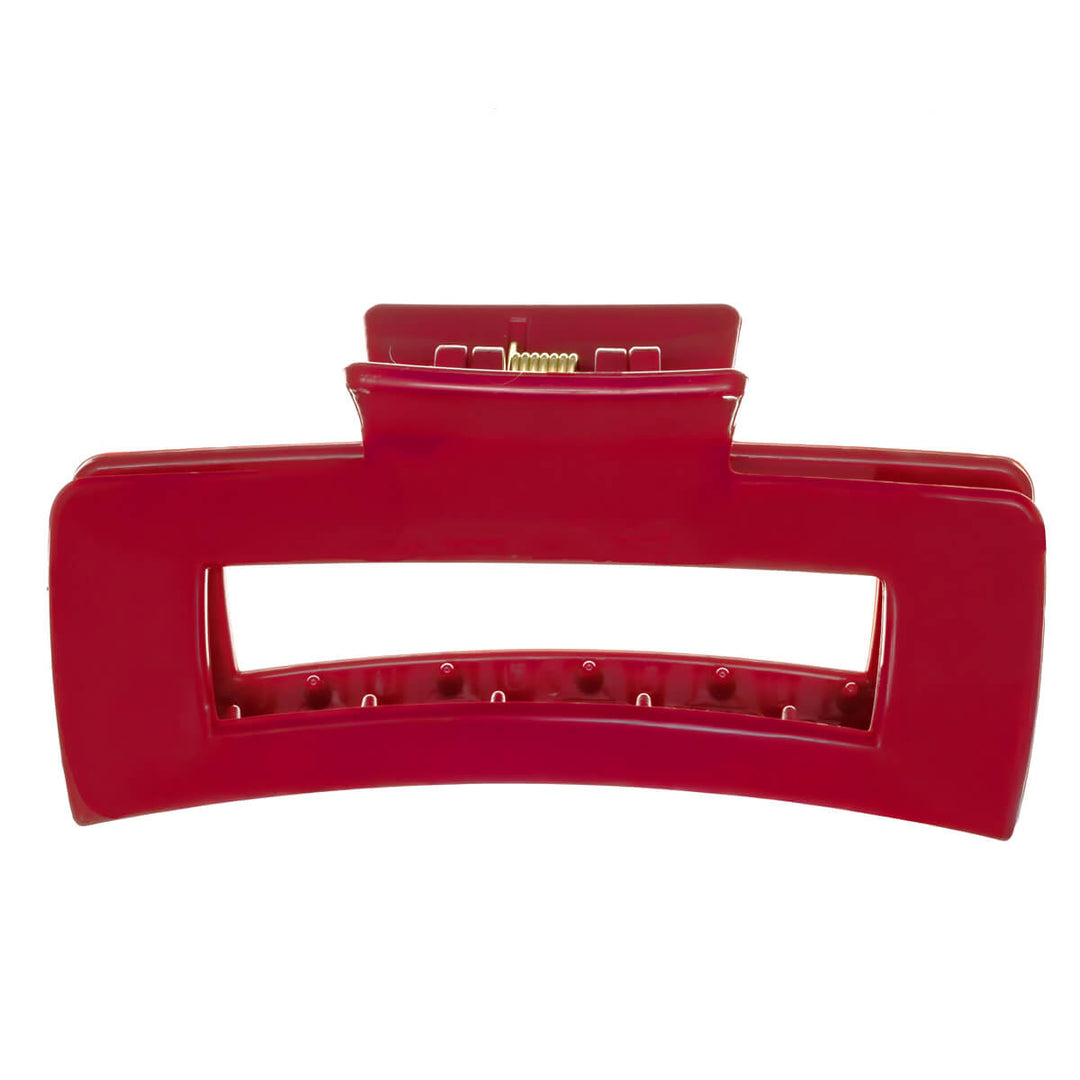 Rectangular hair clip, flexible plastic shark tooth, 10 cm