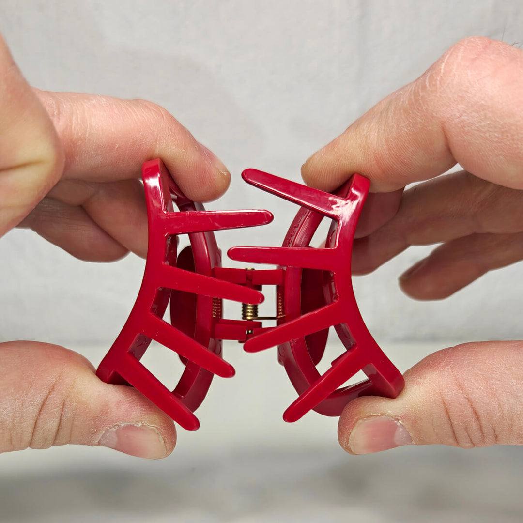 Rectangular hair clip, flexible plastic shark tooth, 6.3 cm