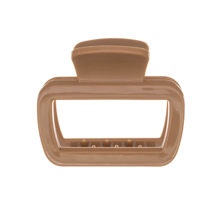 Rectangular hair clip, flexible plastic shark tooth, 6.3 cm