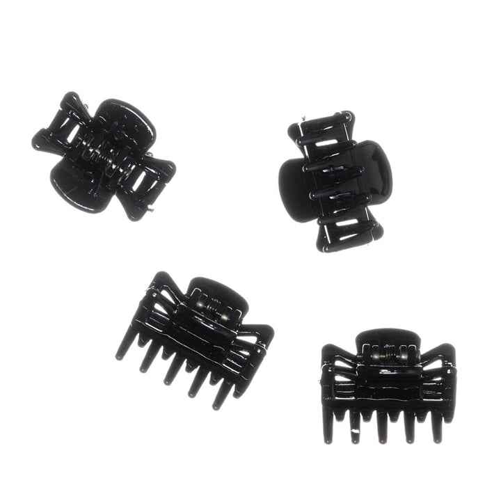 Bred, liten hårklämma i plast i form av en hajtand, 2,6 cm, 4 st