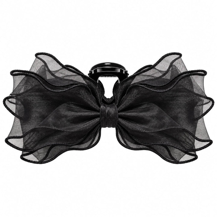 Fabric bow tie with shark tooth design—three-layer bow tie