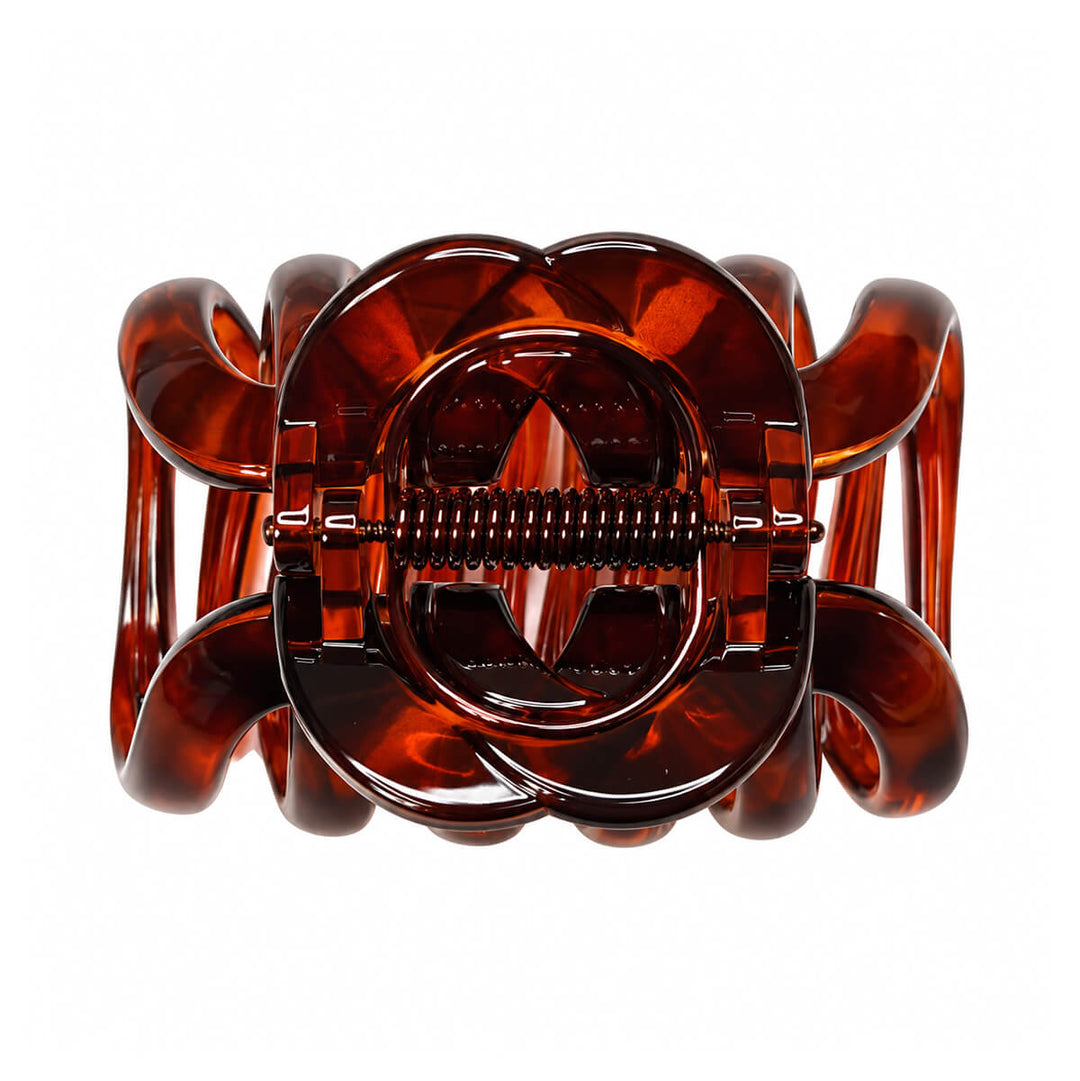 Large claw-shaped hair clip with shark tooth, 9.3 cm - densely studded