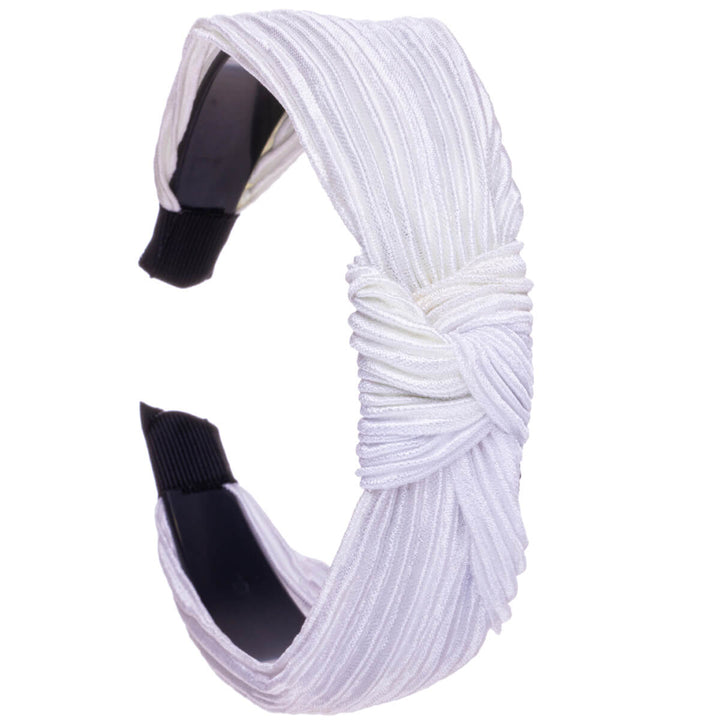 Plissé satin hairband with knot 2,9cm