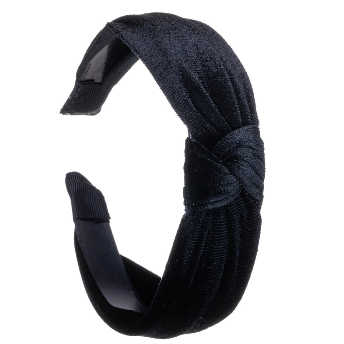 Monochrome velvet hairband with knot 3,2cm