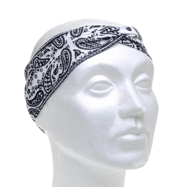 Leveä joustava hiuspanta bandana paisley kuviointi