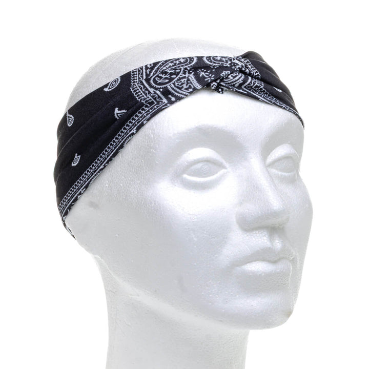 Leveä joustava hiuspanta bandana paisley kuviointi