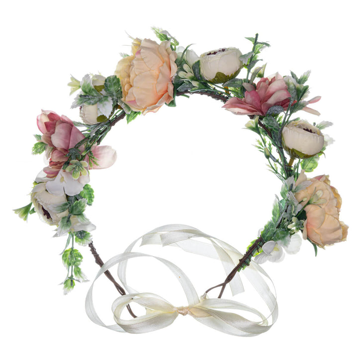 Blonde Flower Wreath of Big Flowers