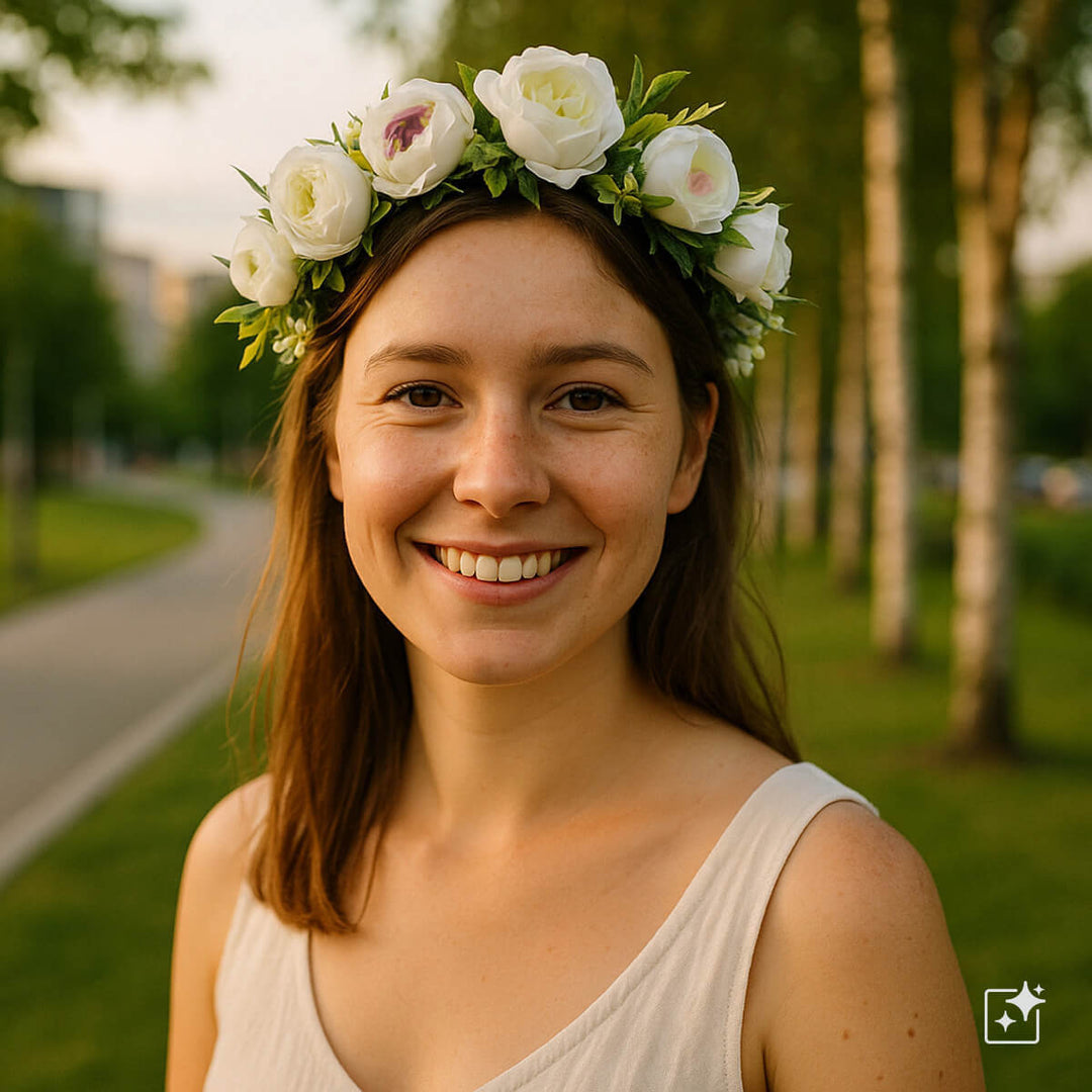 Kukkaseppele Kermansävyisistä Pioniruusuista