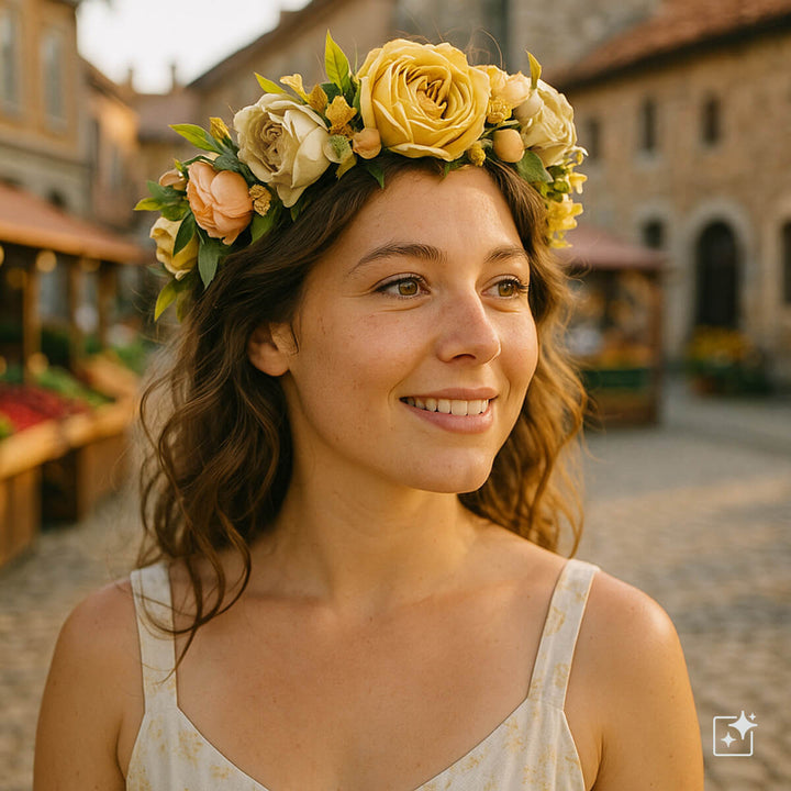Yellow Flower Wreath Vines