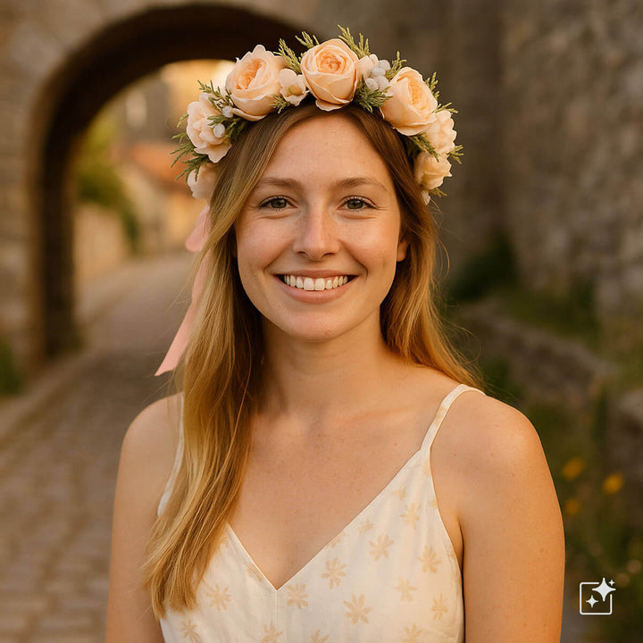 Rose Carnation Flower Wreath